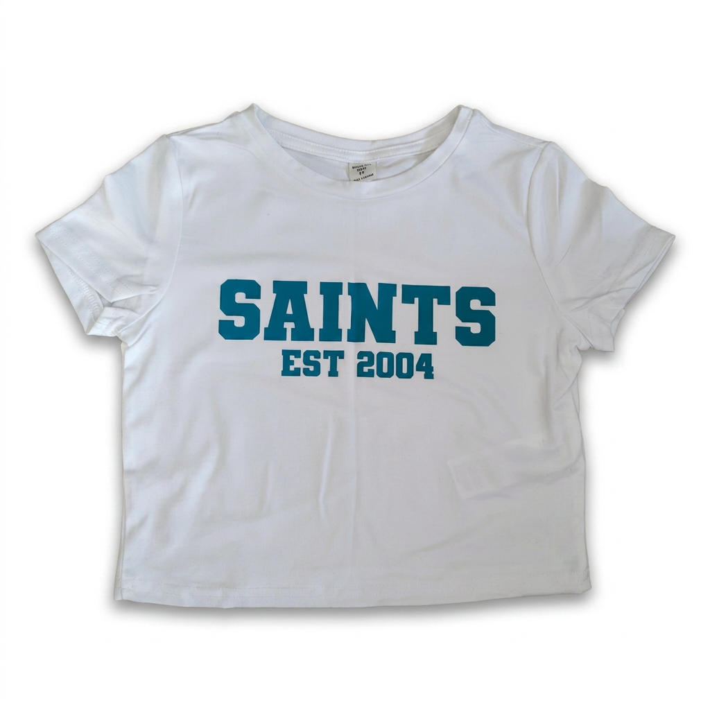 White Saints Crop Tee